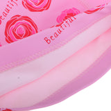 Maxbell PU Swimming Cap Waterproof Bathing Hat for Adults Kid Pink + Red Rose