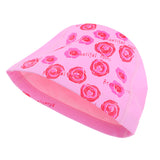 Maxbell PU Swimming Cap Waterproof Bathing Hat for Adults Kid Pink + Red Rose