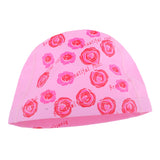 Maxbell PU Swimming Cap Waterproof Bathing Hat for Adults Kid Pink + Red Rose