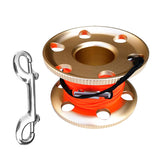 Maxbell Scuba Diving Aluminum Alloy Finger Reel Spool 20m Line Bolt Snap Clip Gold