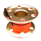 Maxbell Scuba Diving Aluminum Alloy Finger Reel Spool 20m Line Bolt Snap Clip Gold