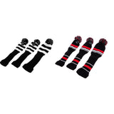 Maxbell 3Pcs Pom Pom Head Covers Knit Driver Golf Hybrid Club Wood Head Cover Red