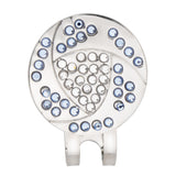 Maxbell Golf Ball Marker Crystal Drill Cap Clip Marker for Golf Cap Visor White