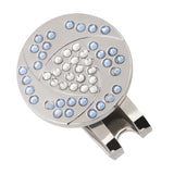 Maxbell Golf Ball Marker Crystal Drill Cap Clip Marker for Golf Cap Visor White