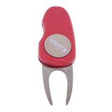 Maxbell Switchable Folding Golf Divot Repair Tool with Magnetic Ball Marker Red