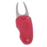 Maxbell Switchable Folding Golf Divot Repair Tool with Magnetic Ball Marker Red