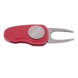 Maxbell Switchable Folding Golf Divot Repair Tool with Magnetic Ball Marker Red