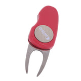 Maxbell Switchable Folding Golf Divot Repair Tool with Magnetic Ball Marker Red