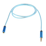 Maxbell Blue 3.5mm Male to Female Stereo Audio Headphone Extention Cable Cord 1M