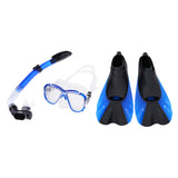 Maxbell Snorkel Mask Dry Snorkel Fins Set for Diving Snorkeling Swim Adult Size XXS