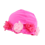 Maxbell Kids Childrens Childs 0-6 Years Flower Fabric Swimming Hat Swim Cap Rose