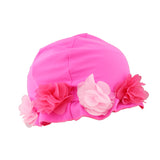 Maxbell Kids Childrens Childs 0-6 Years Flower Fabric Swimming Hat Swim Cap Rose