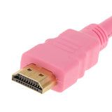 Maxbell 1080P HDMI Port Male to Female 1In 2 Out Splitter Cable Adapter for TV Pink