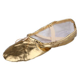 Women Girl Gold Ballet Pointe Gymnastics Leather Dance Shoes 36