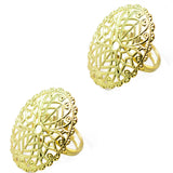 Maxbell 2 pcs Adjustable Brass Blank Oval Filigree Flower Wrap Ring Jewelry Making