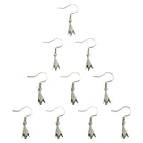 Maxbell 10 x Rhodium Plated Brass Earring Hooks Flower Tear Drop Earring Findings