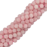 Maxbell 8mm Pink Quartz Gemstone Loose Beads Round Spacer Jewelry Making Craft 15''