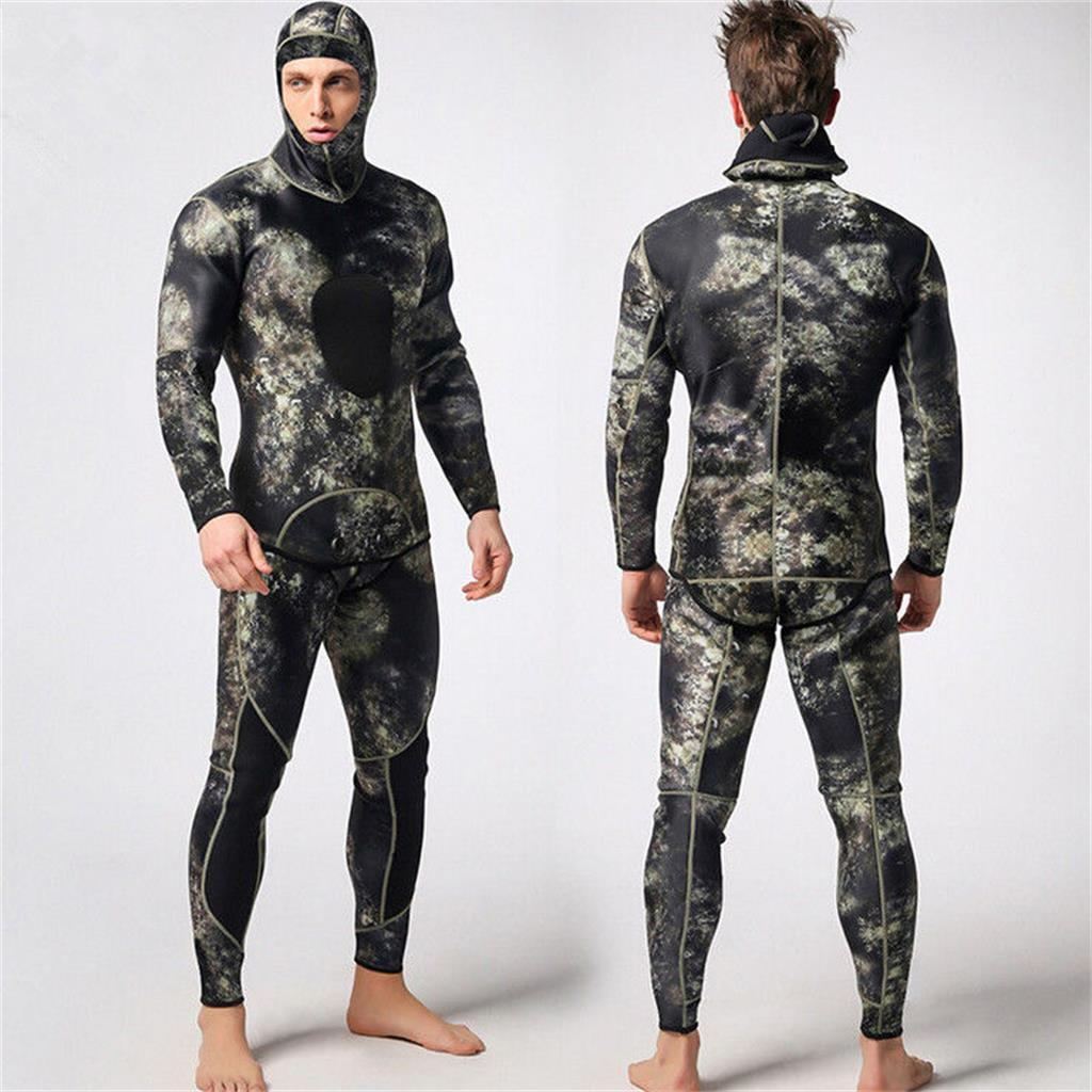 Maxbell Men 3mm Neoprene Full Body Wetsuit Two-piece Suit for Diving Snorkeling 2XL