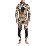 Maxbell Men Wetsuit Two-piece Suit Super Stretch for Diving Swimming Camouflage XXL