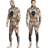 Maxbell Men Wetsuit Two-piece Suit Super Stretch for Diving Swimming Camouflage XXL