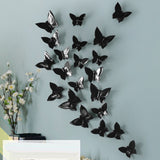 3D Butterfly Resin Wall Hanging Ornament Wall Sticker Art Decal M Black