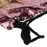 Maxbell Sequin Drawstring Bag Reversible Sequin Backpack Glittering Shoulder Bag Pink