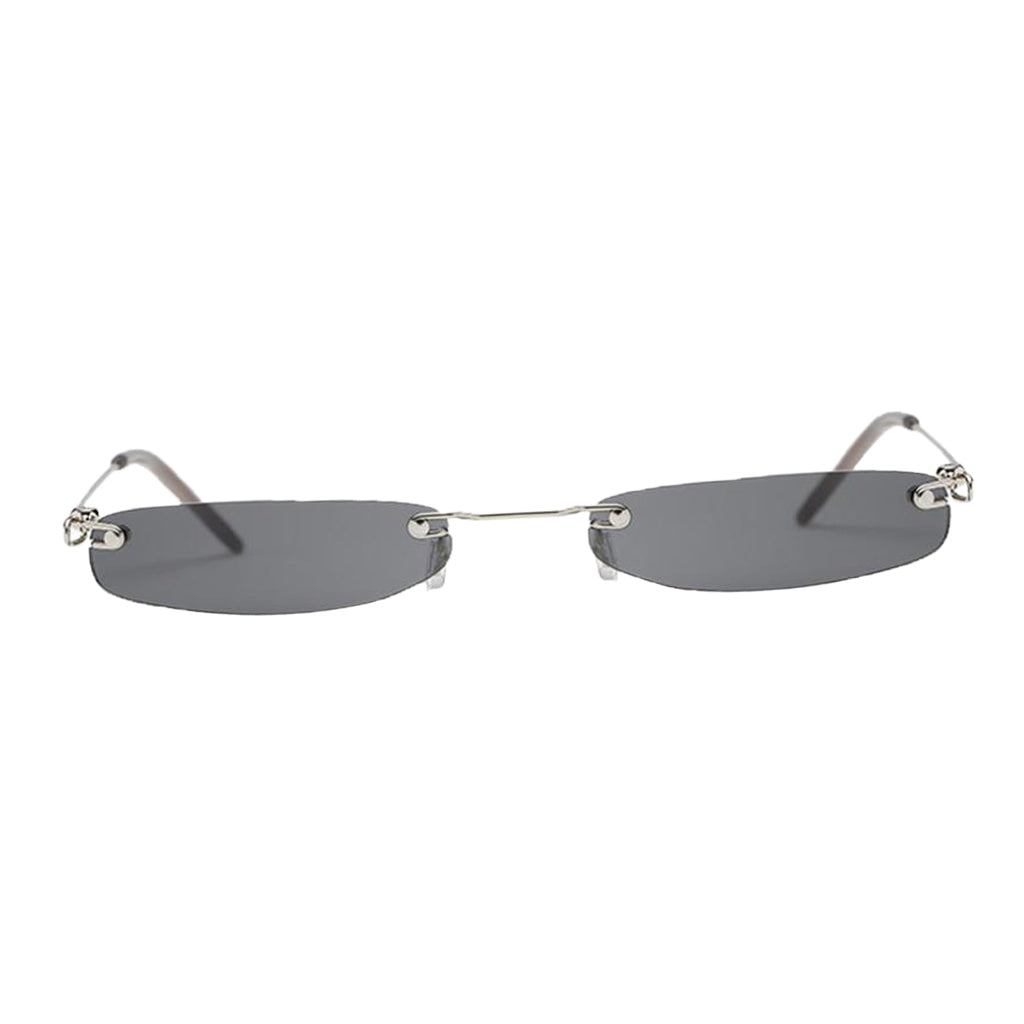 Unisex Fashion Small Lens UV400 Designer Plastic Sunglasses Black Gray