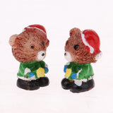 Maxbell 20 Pieces 1/12 Dollhouse Miniature Bears w/ Hat Christmas Decor Crafts Green