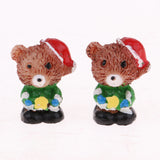 Maxbell 20 Pieces 1/12 Dollhouse Miniature Bears w/ Hat Christmas Decor Crafts Green