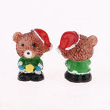 Maxbell 20 Pieces 1/12 Dollhouse Miniature Bears w/ Hat Christmas Decor Crafts Green