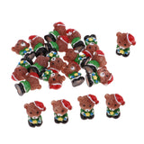 Maxbell 20 Pieces 1/12 Dollhouse Miniature Bears w/ Hat Christmas Decor Crafts Green