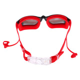 Maxbell Anti Fog Swimming Goggles with Case + Swim Cap + Nose Clip + Ear Plugs Red