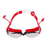 Maxbell Anti Fog Swimming Goggles with Case + Swim Cap + Nose Clip + Ear Plugs Red