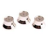 Maxbell Silver Zinc Alloy Control Knobs Volume Tone Knobs for ST Electric Guitar