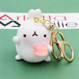 Maxbell Cartoon Rabbit Charm Pendant Keyring Key Chain Gift - Pink Macaron Rabbit