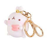 Maxbell Cartoon Rabbit Charm Pendant Keyring Key Chain Gift - Pink Macaron Rabbit