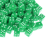 Maxbell 100 x Opaque 16mm Six Sided Spot Dice RPG Games Green