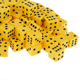 Maxbell 100 x Opaque 16mm Six Sided Spot Dice RPG Games Yellow