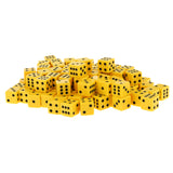 Maxbell 100 x Opaque 16mm Six Sided Spot Dice RPG Games Yellow