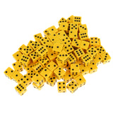 Maxbell 100 x Opaque 16mm Six Sided Spot Dice RPG Games Yellow