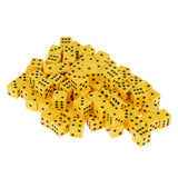 Maxbell 100 x Opaque 16mm Six Sided Spot Dice RPG Games Yellow