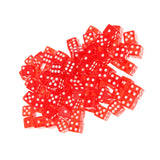 Maxbell 100 x Translucent 16mm Six Sided Spot Dice RPG Games Red