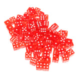 Maxbell 100 x Translucent 16mm Six Sided Spot Dice RPG Games Red