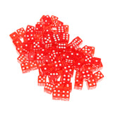 Maxbell 100 x Translucent 16mm Six Sided Spot Dice RPG Games Red