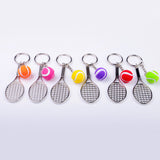 Maxbell Tennis Ball Racket Pendant Keyring Key Chain Gift - Green