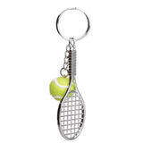 Maxbell Tennis Ball Racket Pendant Keyring Key Chain Gift - Green