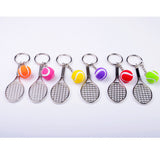 Maxbell Tennis Ball Racket Pendant Keyring Key Chain Gift - Green