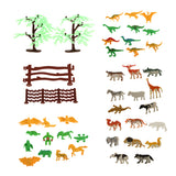 Maxbell 68pcs Plastic Wild Animals Farm Yard Model Figure Kit
