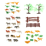 Maxbell 68pcs Plastic Wild Animals Farm Yard Model Figure Kit
