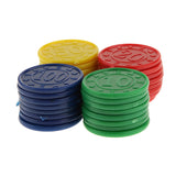 Maxbell 32 Plastic Poker Chips - Red Green Blue Yellow